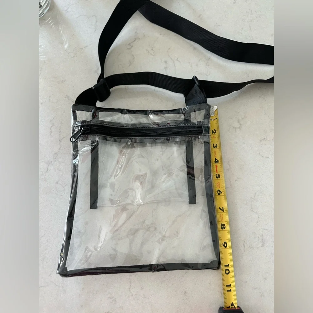 Clear stadium Transparent Black Trim Crossbody Bag - Picture 2 of 3
